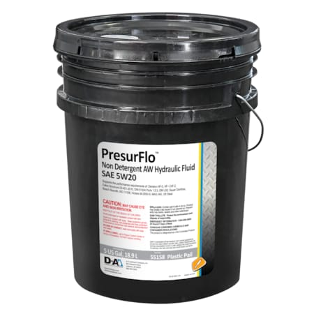 D-A Lubricant Co D-A PresurFlo Hydraulic Fluid ISO 32 SAE 5W20 - 5 Gallon Plastic Pail 55158